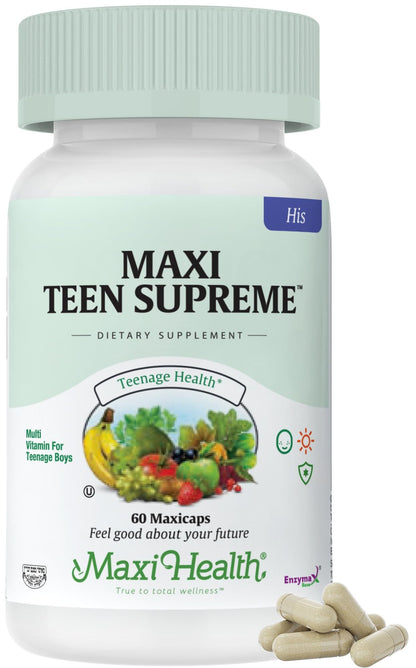 Teen Vitamins for Boys 12-17 - Teen Multivitamin Supreme with D3, Iron, Calcium, Biotin, Digestive Enzymes Maxi HealthBuy Supplements Australia
