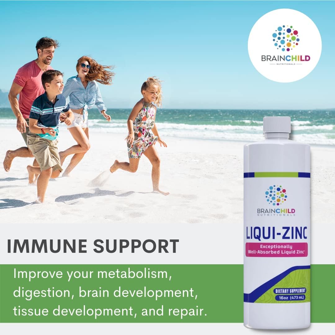 BrainChild Nutritionals LiquiZinc Liquid Formula (Unflavored 16oz) BrainChild NutritionalsBuy Supplements Australia