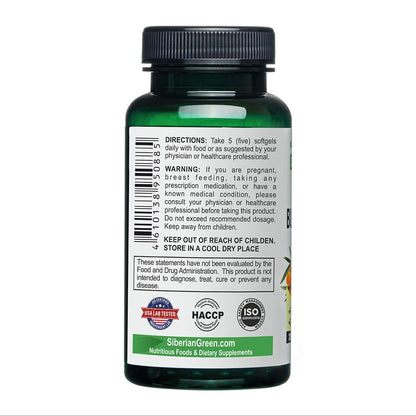Siberian Sea Buckthorn Oil Capsules 200 Softgels | from Wild-harvested Siberian Sea Siberian GreenBuy Supplements Australia