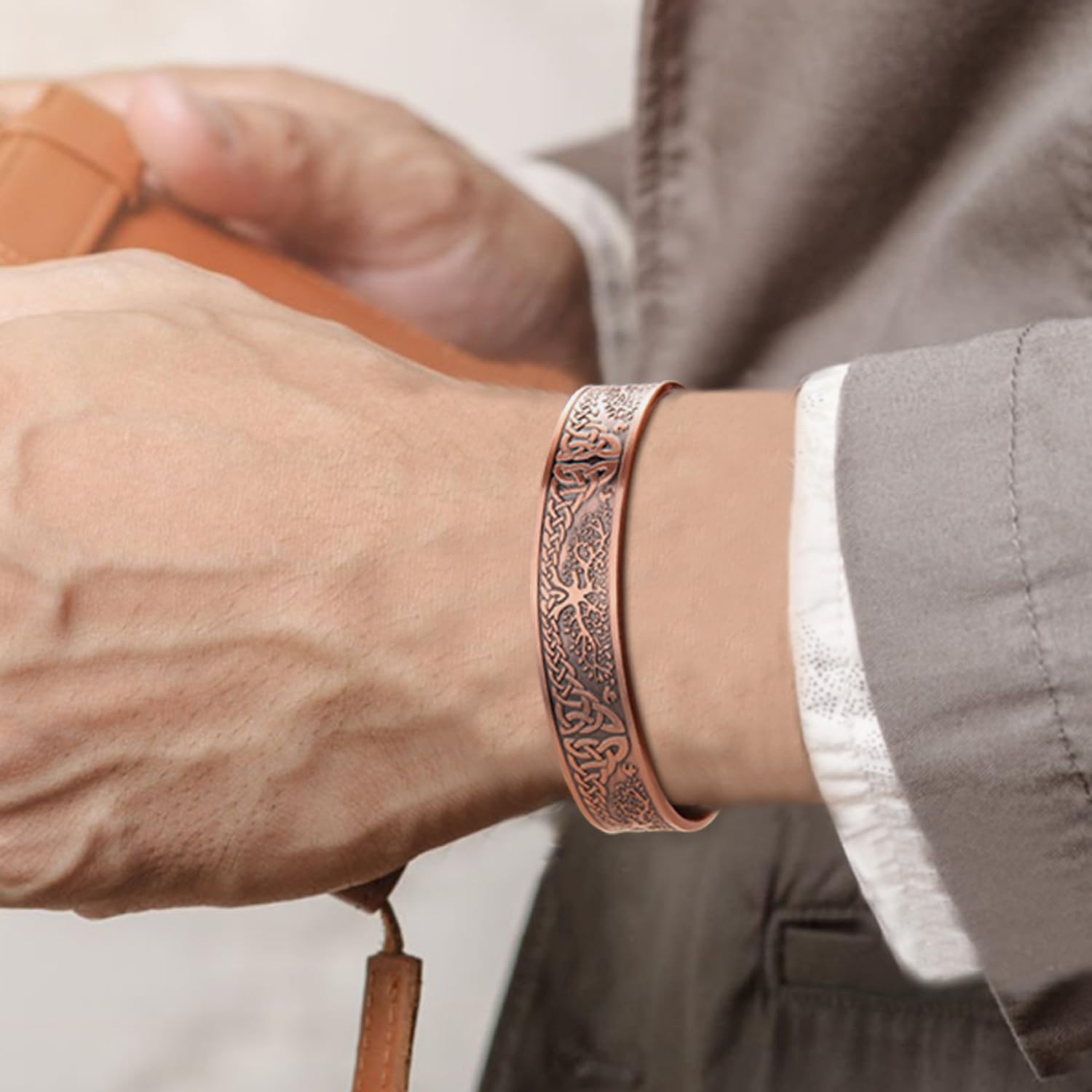 MagEnergy Magnetic Copper Bracelet for Men Life of Tree, 99.99% Pure Copper Bangle MagEnergyBuy Supplements Australia