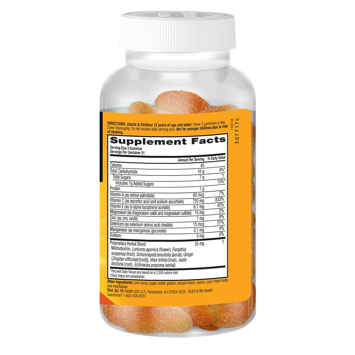 Airborne 750mg Vitamin C Immune Support Supplement Gummies for Adults, Zesty Orange Flavor, Gluten Free Crafted Blend with Powerful Antioxidants Vitamins A C & E, 63 Gummies (3 Pack) AirborneBuy Supplements Australia