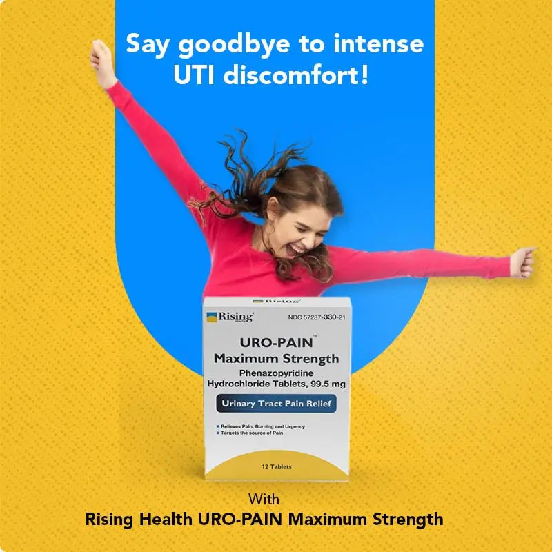 Rising Health - URO Pain Maximum Strength | Urinary Tract Pain Relief | Relief from Pain, Burning and Urgency | 24 Count RisingBuy Supplements Australia