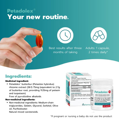 Petadolex - Migraine Relief - Patented Butterbur Root Extract, 75mg PA-Free Butterbur Extract PetadolexBuy Supplements Australia