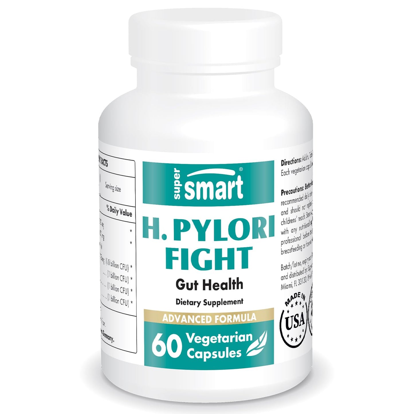 Supersmart - H. Pylori Fight Advanced Formula (Mastic Gum, Probiotics & Prebiotic) 