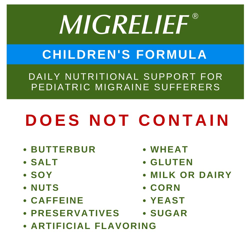 Children's MigreLief® - Triple Therapy with Puracol™ - Nutritional Support for Pediatric Migraine Sufferers - 60 Caplets/1 Month Supply MigreLiefBuy Supplements Australia