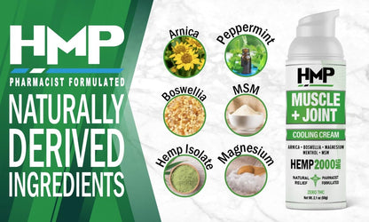 HMP BRANDS Hemp Cream Muscle & Joint Support 2000MG Hemp Discomfort Relief Formula w Menthol Ideal for Knee Muscle Joint Back Shoulder Elbow Maximum Joint Support, Natural Formula Made in USA 2.1oz HMP BRANDSBuy Supplements Australia