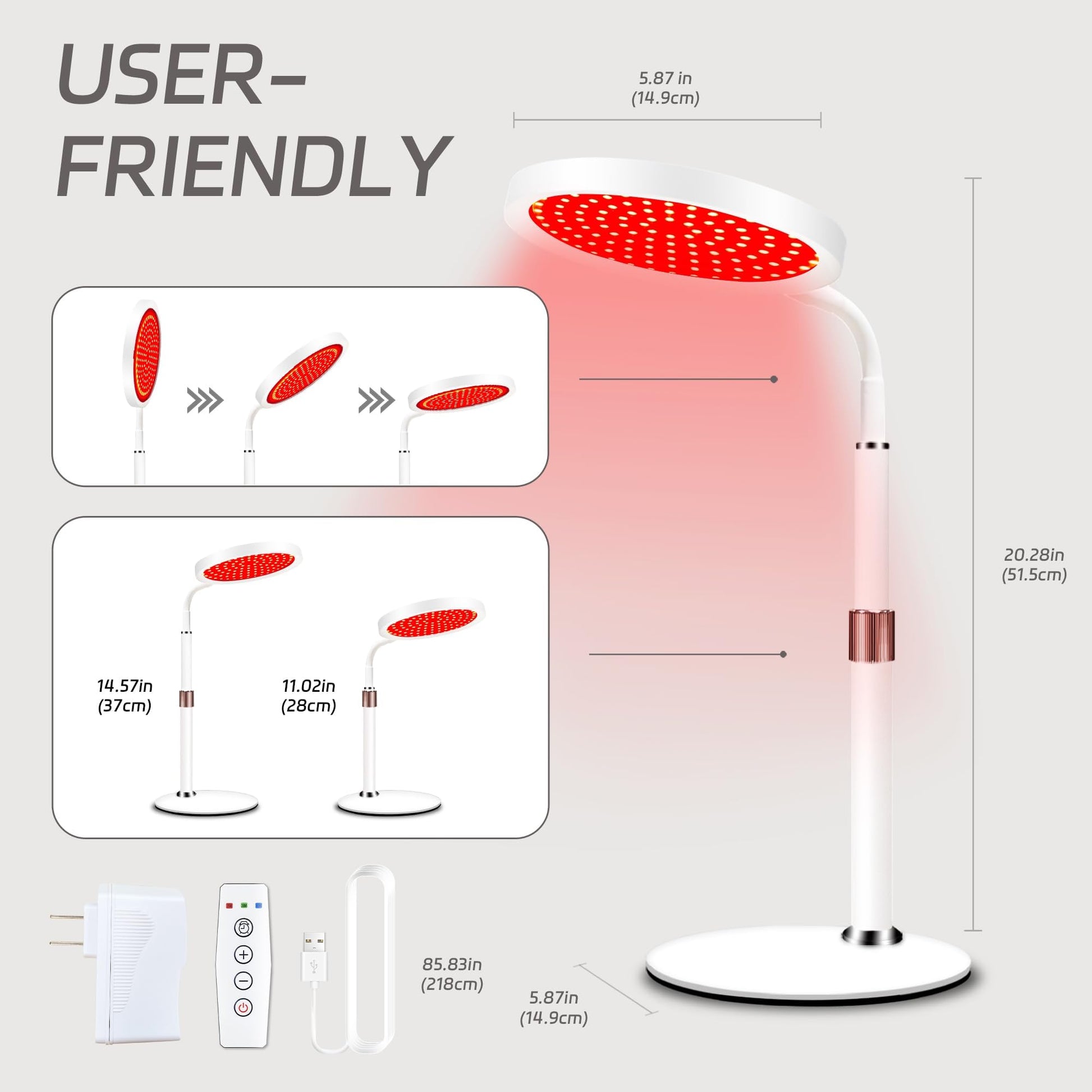 Shomterade Red Light for Face with Base, 100LEDs 3-in-1 Chips Infrared Light Lamp, 660nm ＆850nm ShomteradeBuy Supplements Australia