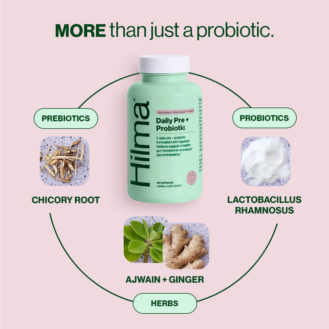 Hilma Daily Pre + Probiotic + Herbs - Support a Healthy Gut While Reducing Gas & Bloating HilmaBuy Supplements Australia