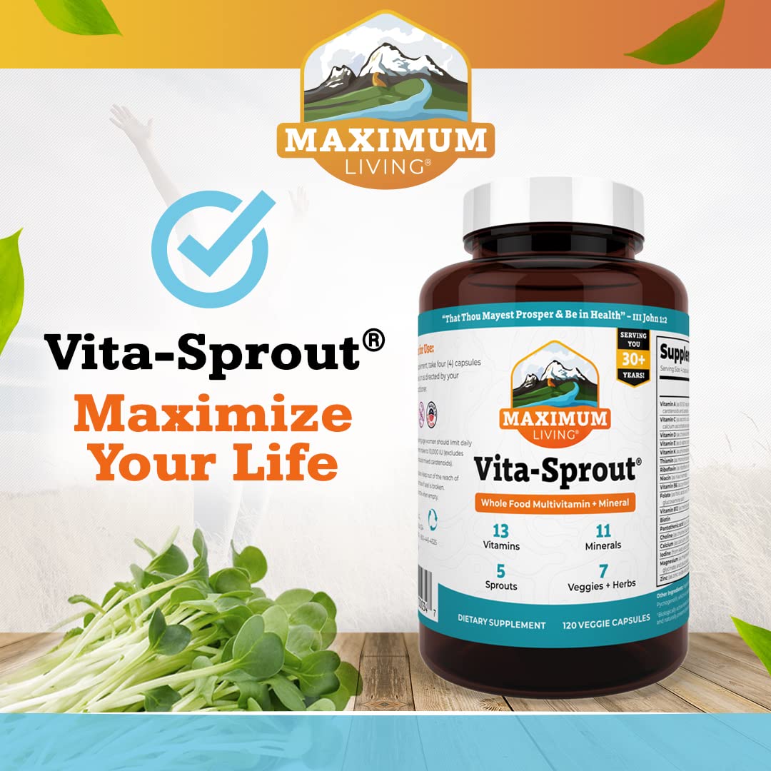 Maximum Living - Vita-Sprout Whole-Food Multivitamin & Phytonutrient Blend - 120 Capsules Maximum LivingBuy Supplements Australia