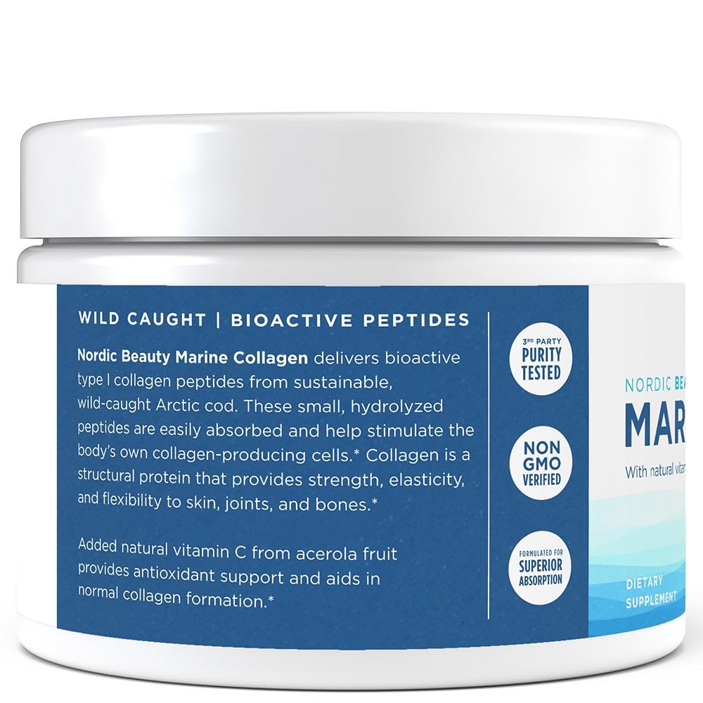 Nordic Naturals Nordic Beauty Marine Collagen Powder, Strawberry - 5.29 Ounces - Collagen Powder Supplement for Healthy Skin, Joints, and Bones, Vitamin C for Antioxidant Support - 30 Servings Nordic NaturalsBuy Supplements Australia