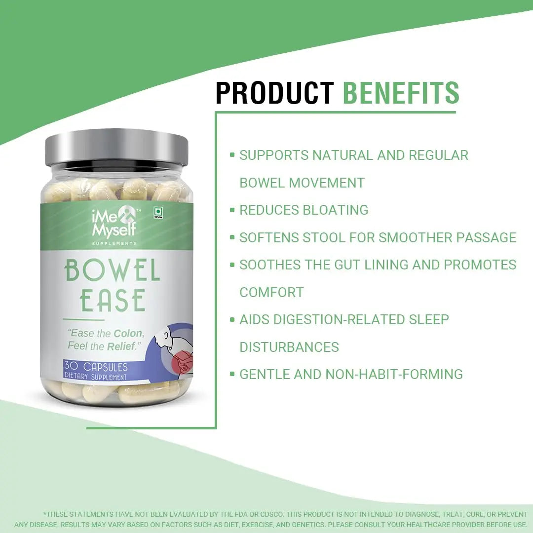 iMeMyself Bowel Ease – 30 Plant-Based Capsules | Gentle Bowel Support with Herbal Extracts & Vitamins iMeMyselfBuy Supplements Australia