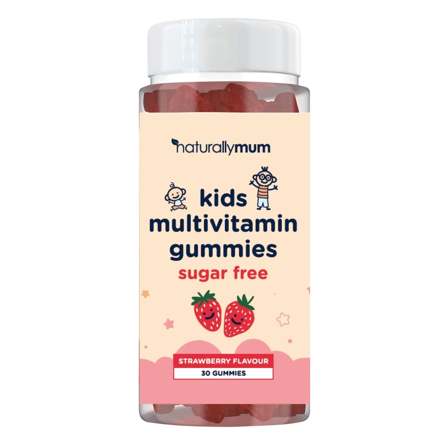 NaturallyMum Kids Multivitamin Gummies | for Children | Vegan Friendly | 30 Chewable Gummies | with Vitamins A, D, E, B6, B12, C | NaturallyMumBuy Supplements Australia