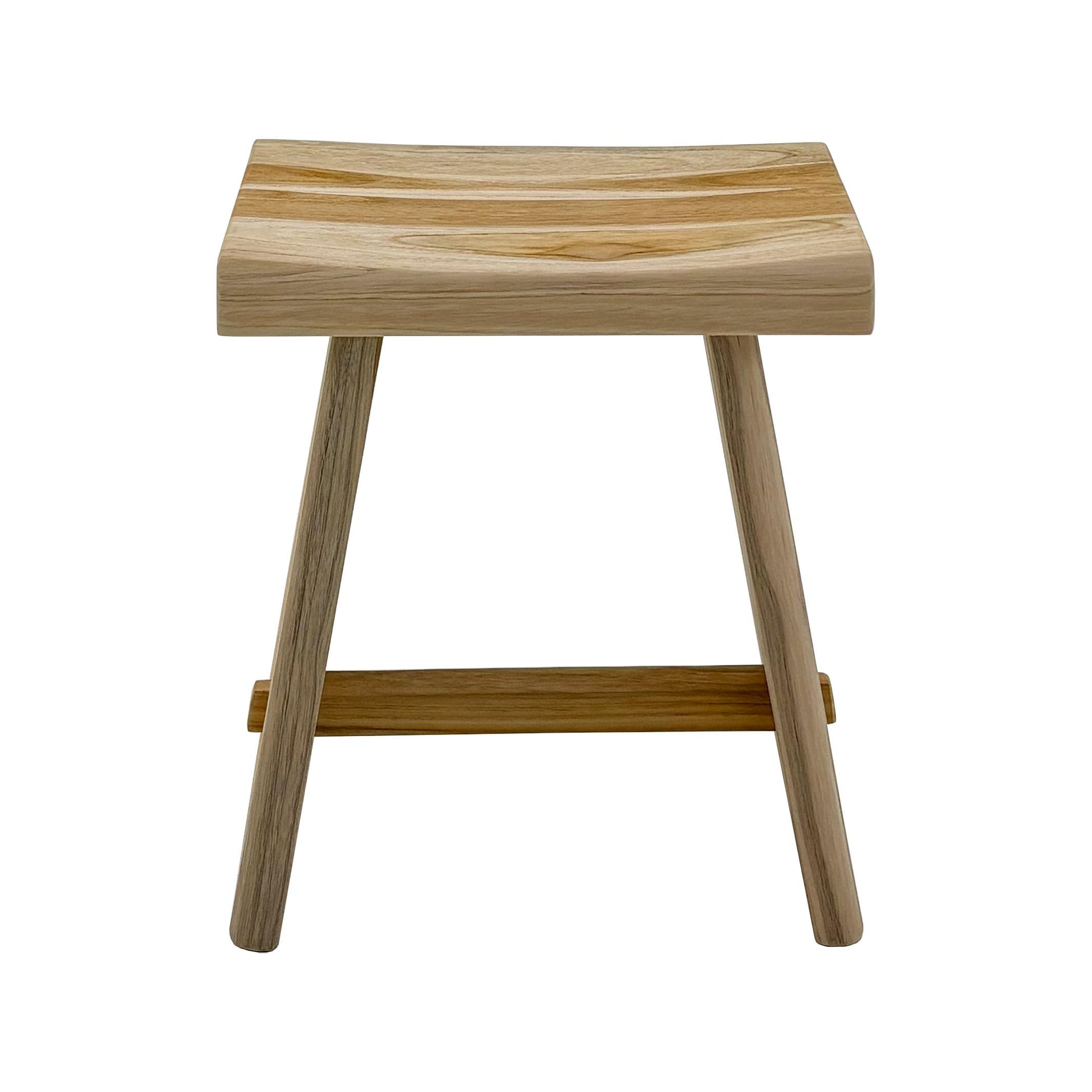 Nordic Teak Natural Teak Shower Stool with Curved Seat & Shelf | Spa-Style Bench for Bath | Shower | SPA | Pool | Patio | Select Grade (Natural Salem) NORDIC STYLE TEAKBuy Supplements Australia