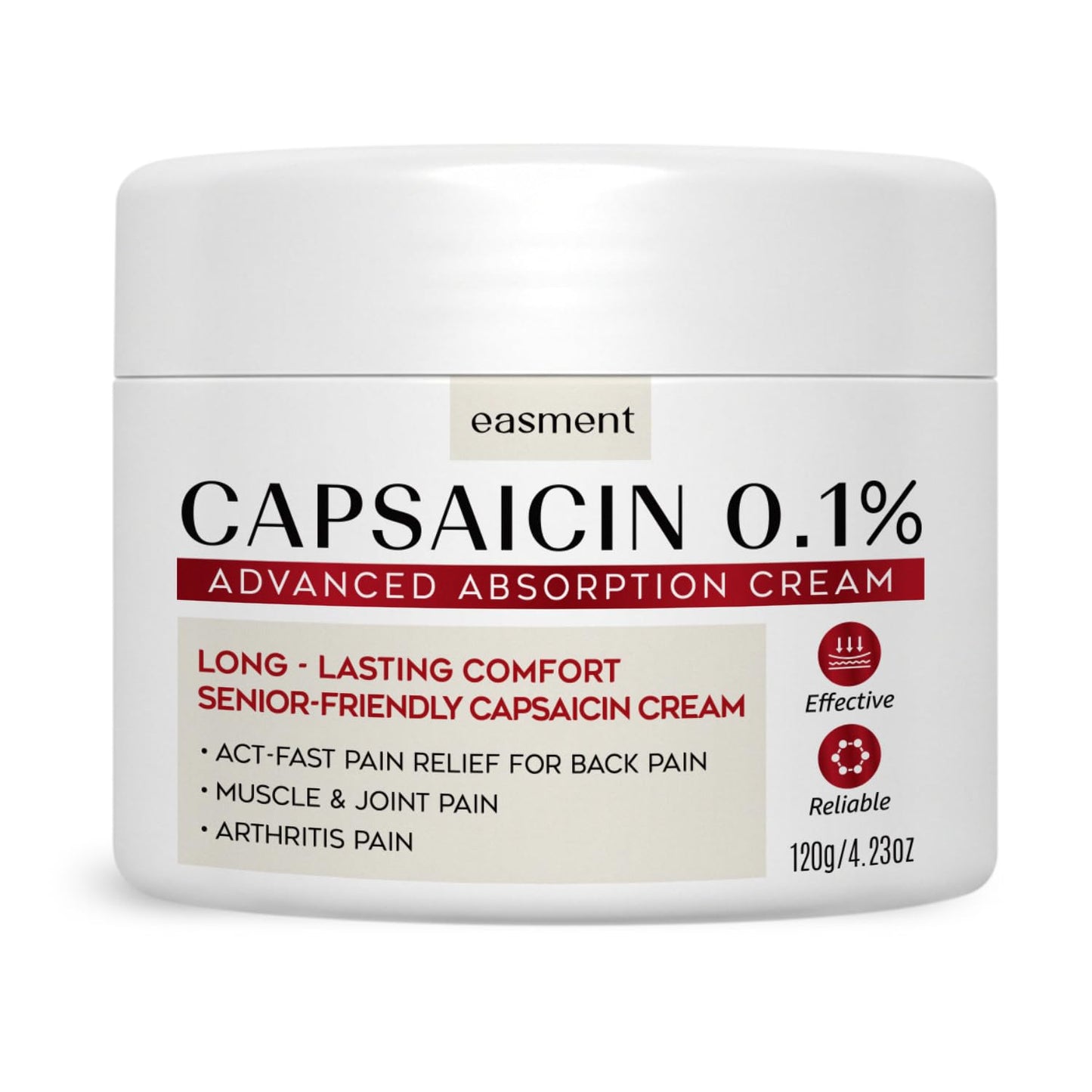 Easment Capsaicin Pain Relief Cream – Topical Arthritis & Muscle Pain Relief for Joint, Nerve & Back Pain – Medicated Pain Cream with Capsaicin 0.1% – Arnica, Aloe & Chamomile, 4.23 Fl Oz EasmentBuy Supplements Australia