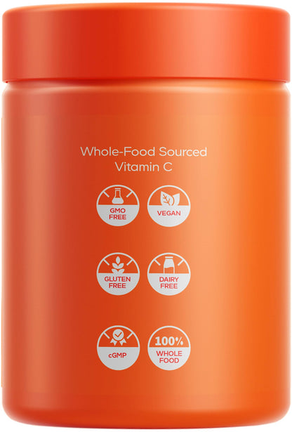 Codeage Whole Food Vitamin C Supplement - Acerola Cherry, Camu Camu, Amla Berry & Rose HIPS Blend - Citrus Bioflavonoids - Instantfood Energy Vitamins - 500mg Vitamin C Pills - Non-GMO - 60 Capsules CodeageBuy Supplements Australia