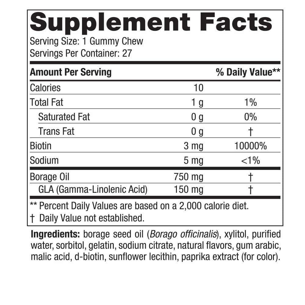 Nordic Naturals Zero Sugar Hair & Skin Gummy Chews, Strawberry Lemonade - 27 Gummy Chews - Biotin + GLA from Borage Oil - Promotes Healthy Balance of Fats in Skin - Non-GMO - 27 Servings Nordic NaturalsBuy Supplements Australia