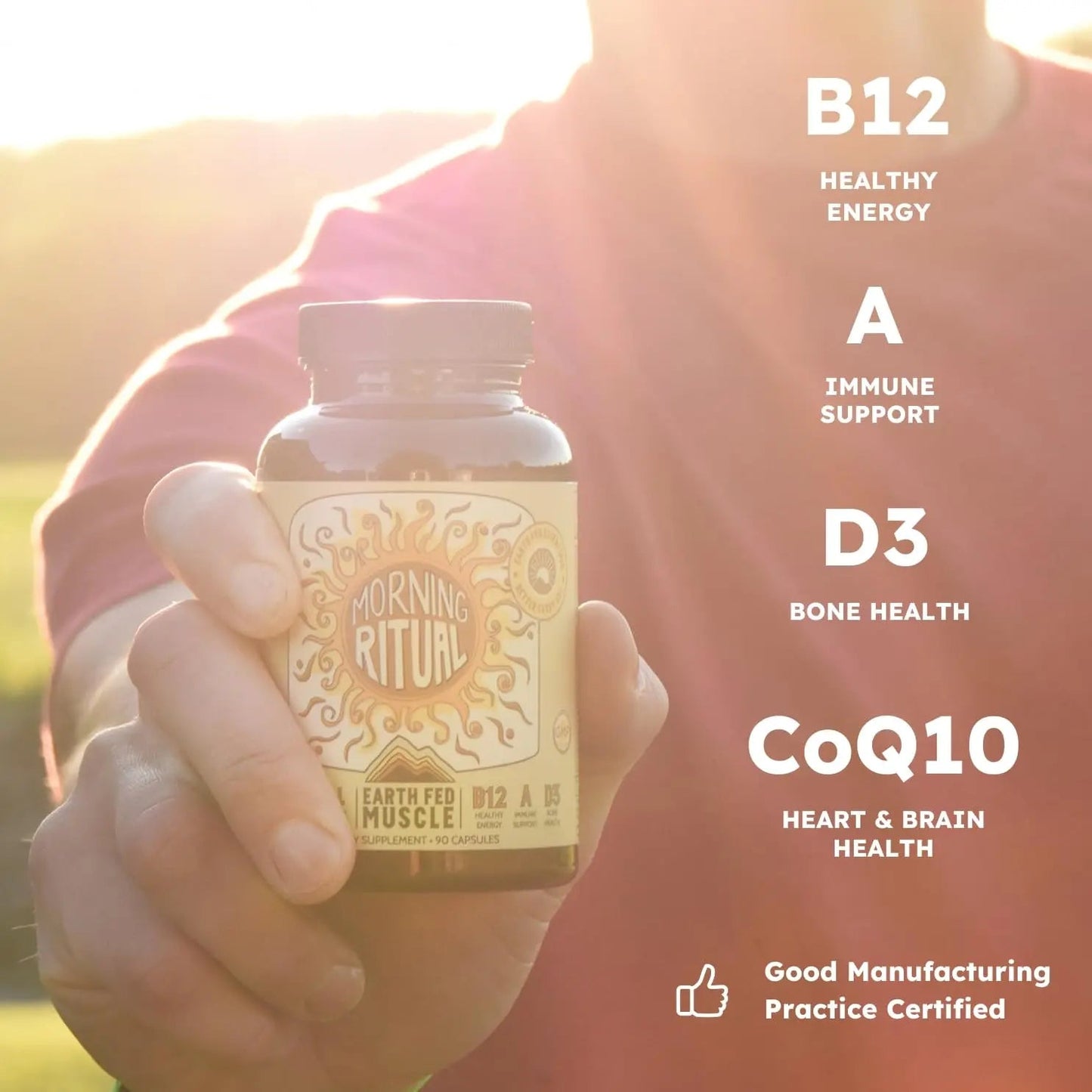 Earth Fed Muscle Morning Ritual Multivitamin for Women Supports General Health & Wellness - Multivitamin with Iron for Immune & Heart Support Earth Fed Muscle