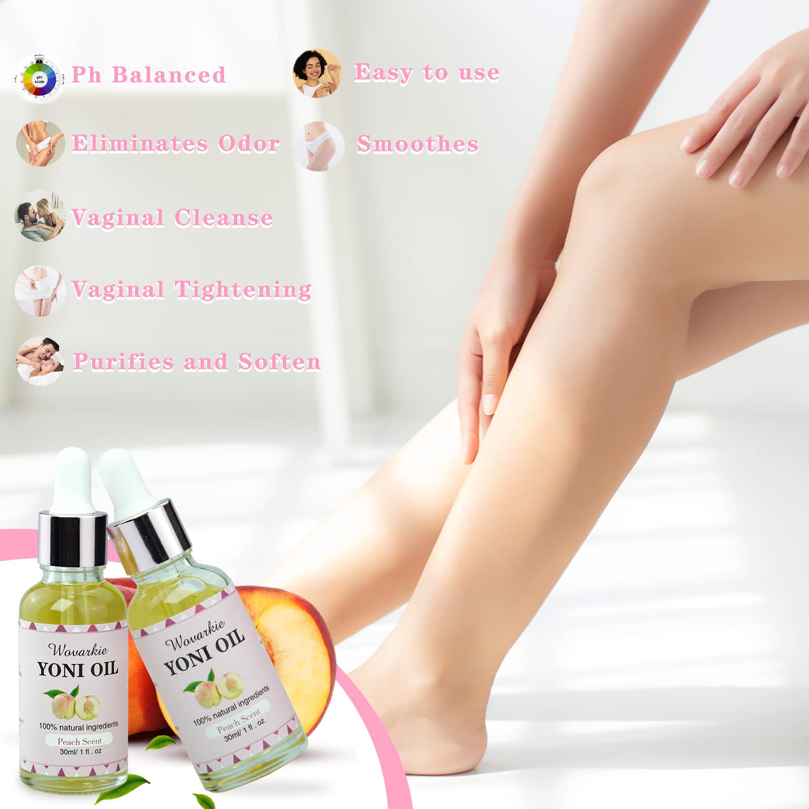 2 Packs Yoni Oil for Women, 1 fl oz/30 ml Feminine Oil Intimate Deodorant for Women, Eliminates Odor WovarkieBuy Supplements Australia