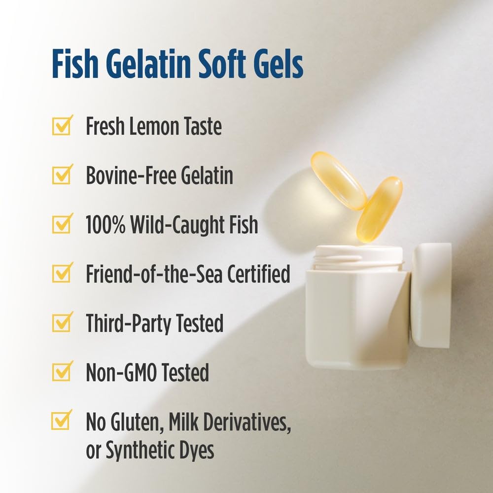 Nordic Naturals Ultimate Omega in Fish Gelatin, Lemon Flavor - 60 Soft Gels - 1280 mg Omega-3 - High-Potency Fish Oil Supplement - EPA & DHA - Promotes Brain & Heart Health - Non-GMO - 30 Servings Nordic NaturalsBuy Supplements Australia