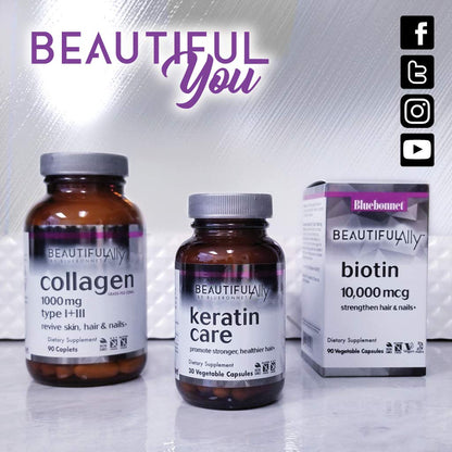 Bluebonnet Nutrition Beautiful Ally Keratin Care, Beauty Nutrient, Best for Hair, Strengthen and Revitalize Hair*, Non GMO, Gluten Free, Soy Free, Milk Free, 30 Vegetable Capsules, 30 Servings BlueBonnetBuy Supplements Australia