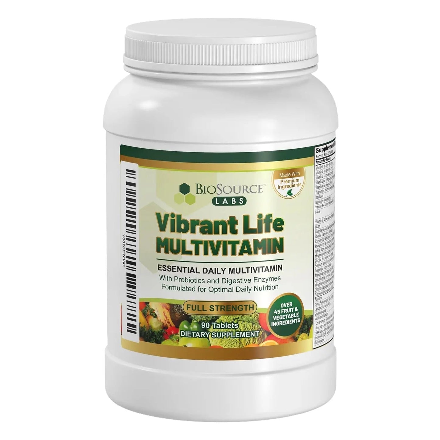 BioSource Labs Vibrant Life Multivitamin with Probiotics, Digestive Enzymes & B-Complex – Over 45 Fruits and Veggies BioSource LabsBuy Supplements Australia