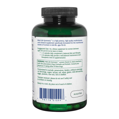 Vitanica - Mid-Life Symmetry, 50-65 High Potency Daily Multivitamin and Mineral, Vegan, 180 Capsules VitanicaBuy Supplements Australia