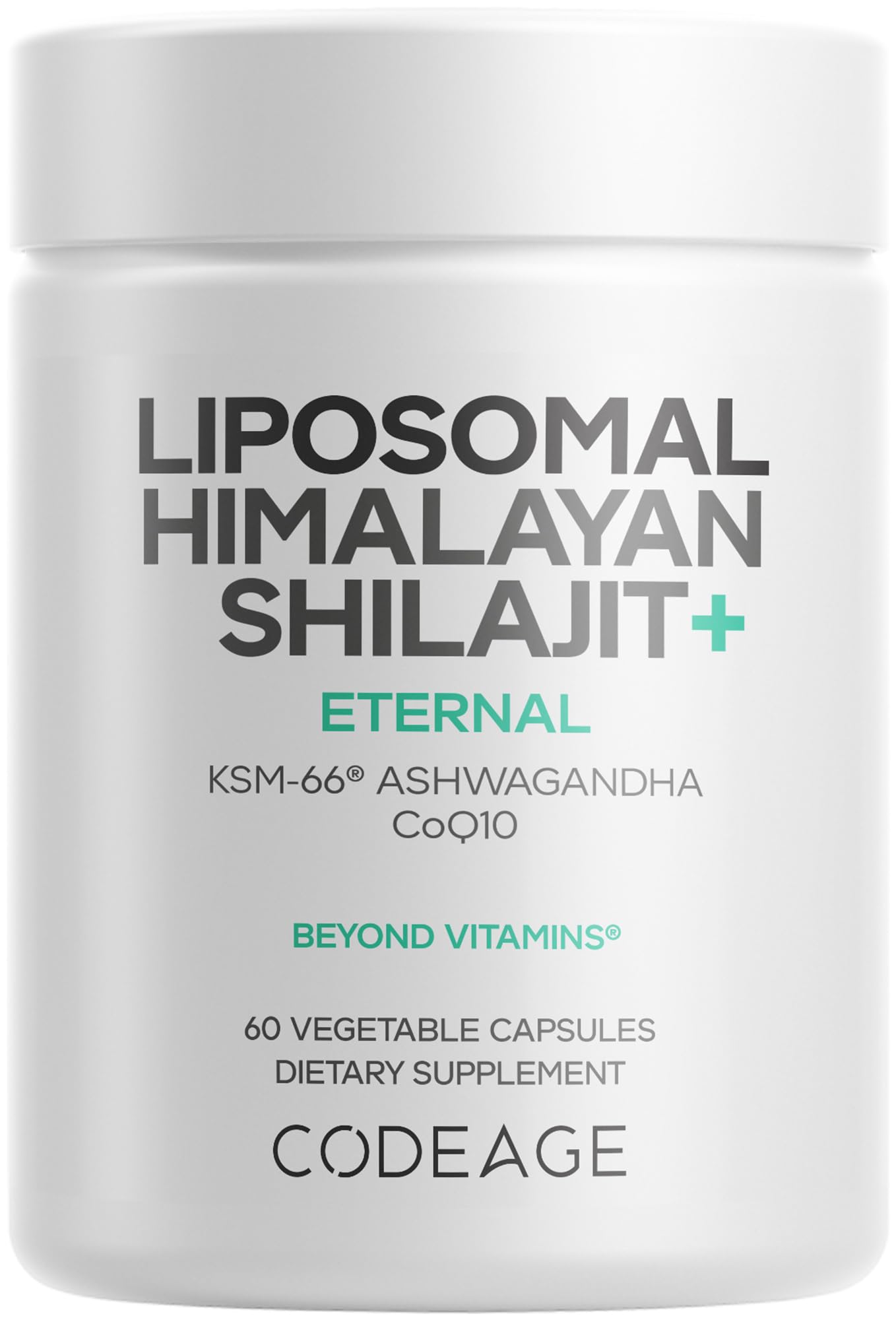 Codeage Liposomal Himalayan Shilajit+ Supplement - 500 mg Shilajit, KSM-66 Ashwagandha, CoQ10, Fulvic Ionic Minerals, Calcium, Magnesium, BioPerine - Liposomal Delivery - Non-GMO - 60 Capsules CodeageBuy Supplements Australia