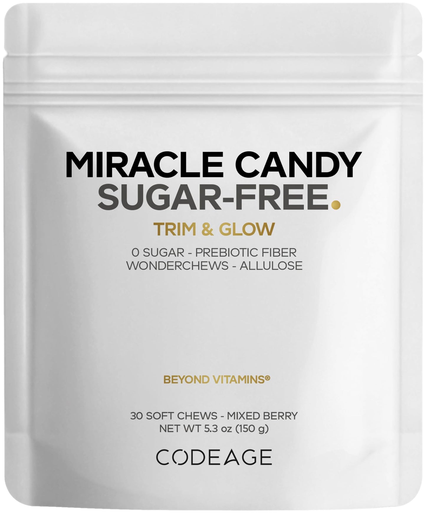 Codeage Miracle Candy Sugar-Free Candies, Mixed Berry Soft Chews – Allulose, Prebiotic Fiber – Low-Calorie Wonderchews – 0g Sugar Soft Chews - 30 Count CodeageBuy Supplements Australia
