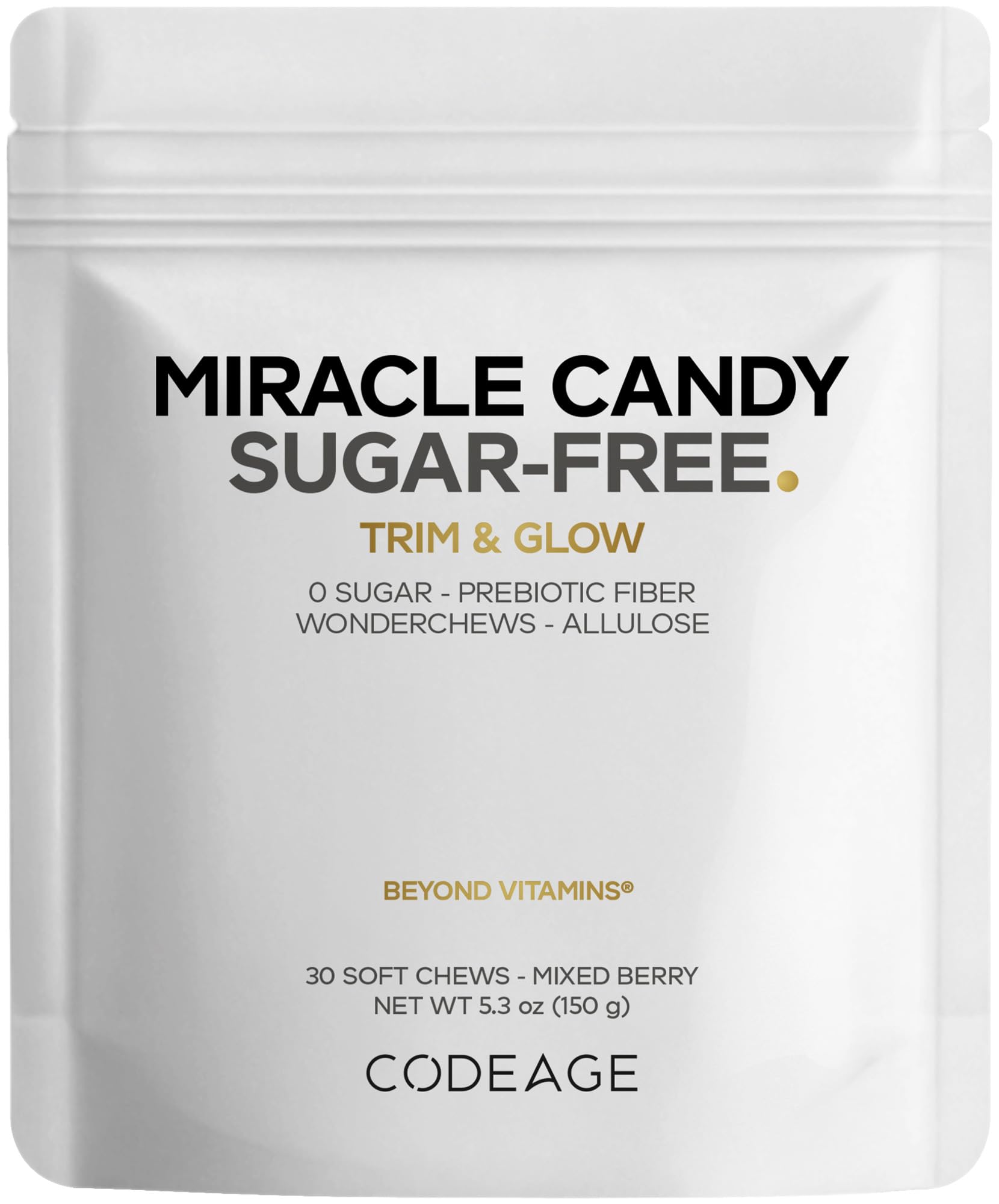 Codeage Miracle Candy Sugar-Free Candies, Mixed Berry Soft Chews – Allulose, Prebiotic Fiber – Low-Calorie Wonderchews – 0g Sugar Soft Chews - 30 Count CodeageBuy Supplements Australia