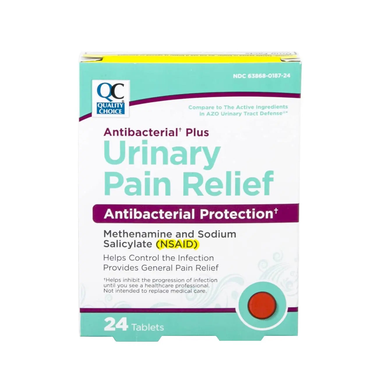 Quality Choice Urinary Pain Relief Antibacterial Plus, Urinary Tract Protection, Helps Control Symptoms of (UTI) Until You Can See a Doctor. 24 Tablets Quality ChoiceBuy Supplements Australia