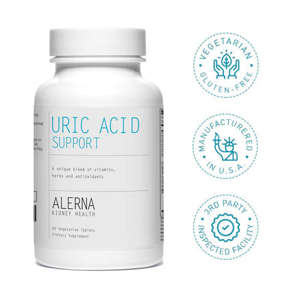 Alerna Kidney Health Uric Acid Support Supplement – Tart Cherry, Celery Seed, Turmeric, Quercetin – 60 Vegetarian Tablets (Pack of 3) Alerna Kidney HealthBuy Supplements Australia