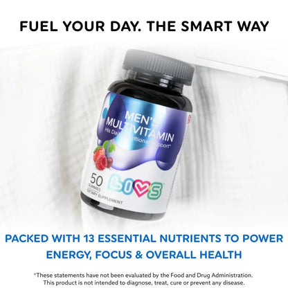 LIVS Men’s Multivitamins Gummies | Chewable Multivitamins for Men Health, Iron & Immune Support | Daily Vitamins with Zinc, Vitamin D3, B12, Biotin & More | LIVSBuy Supplements Australia