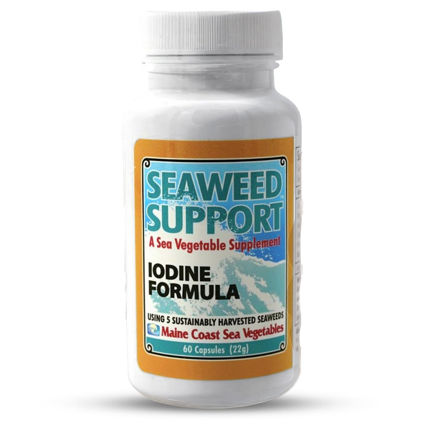 Maine Coast Sea Vegetables Seaweed Support Iodine Formula | Source of Iodine from Seaweed | Daily Use Iodine Supplement | Organic Alaria, Rockweed, Sea Lettuce, Dulse & Bladderwrack blend | 60 Capsule Maine Coast Sea VegetablesBuy Supplements Australia