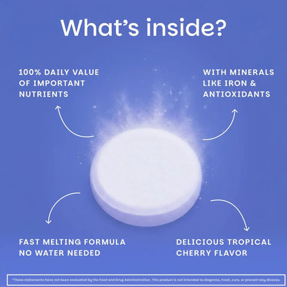 EZ Melts Multivitamin + Iron - Daily Multivitamin for Women & Men - Supports Healthy Energy Levels & Antioxidant Protection EZ MeltsBuy Supplements Australia