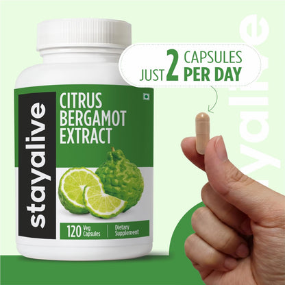 STAY ALIVE Citrus Bergamot Capsules 1000mg, 30:1 Super Extract with 50% Polyphenolic Flavanones, 120 Pills, Citrus Bioflavonoids Supplements for Women & Men | Non-GMO, Gluten-Free STAY ALIVEBuy Supplements Australia