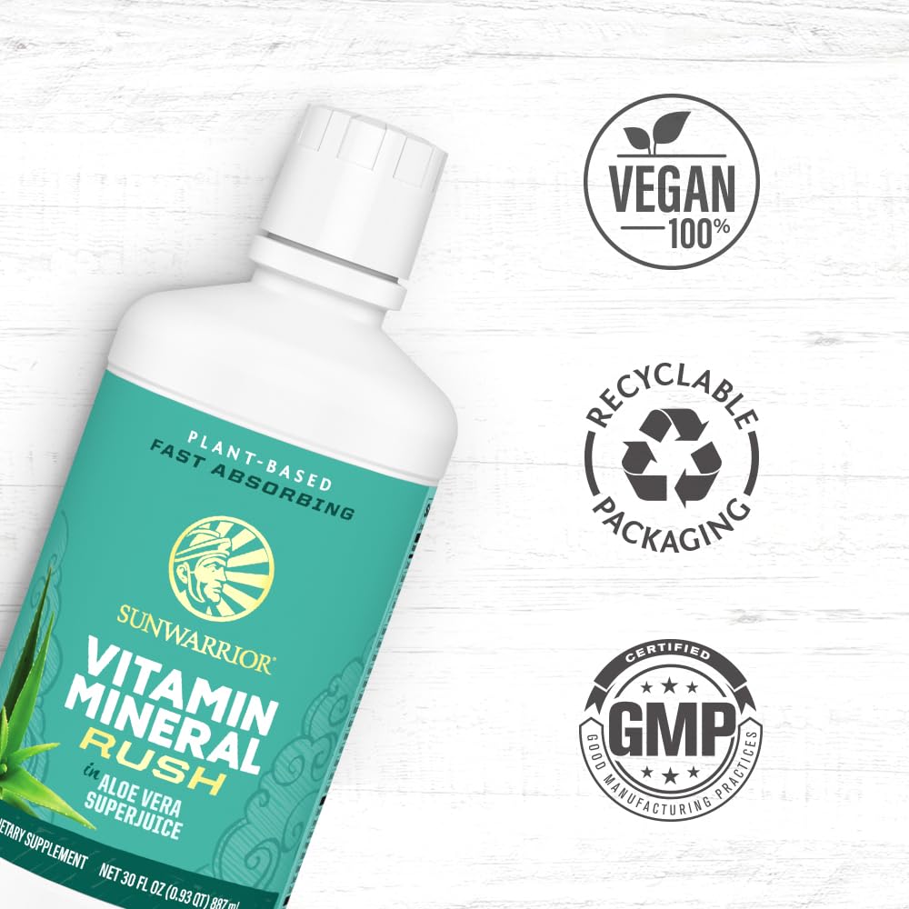 Sunwarrior Liquid Multivitamin Supplements & Minerals Vegan Plant-Based with Aloe Vera for Men and Women | Energy & Immune Support Gluten Sugar Dairy Free | 30 Fl Oz SunwarriorBuy Supplements Australia