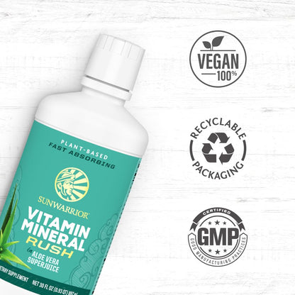 Sunwarrior Liquid Multivitamin Supplements & Minerals Vegan Plant-Based with Aloe Vera for Men and Women | Energy & Immune Support Gluten Sugar Dairy Free | 30 Fl Oz SunwarriorBuy Supplements Australia