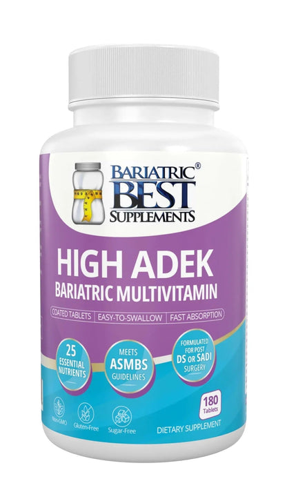 High A D E K Bariatric Multivitamin for Post DS/SADI Surgery, 25 Essential Nutrients for Post-Weight Loss Surgery, 180 Tablets Bariatric Best SupplementsBuy Supplements Australia