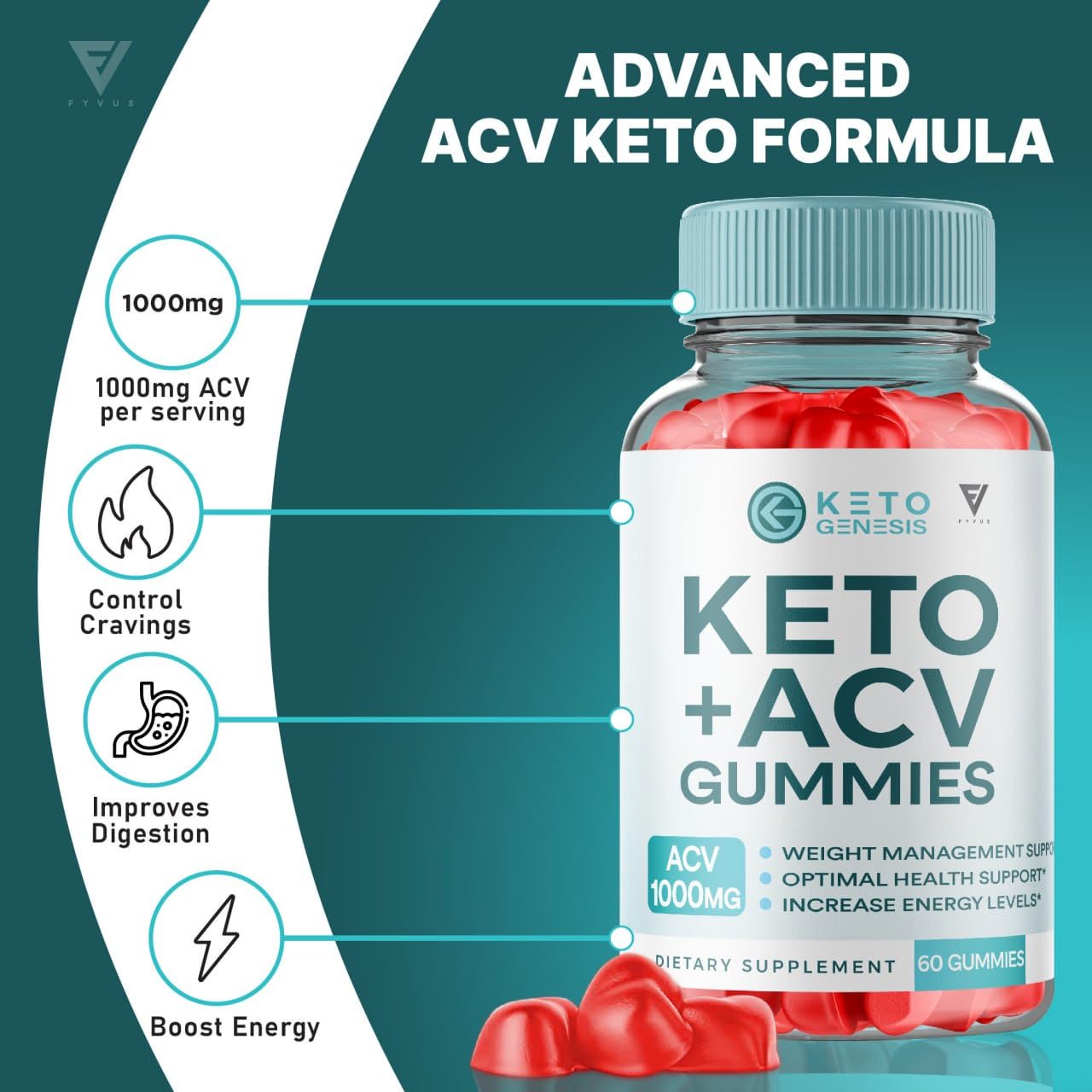 (2 Pack) Keto Genesis Keto ACV Gummies Advanced Weight Loss, Ketogenesis Keto FyvusBuy Supplements Australia
