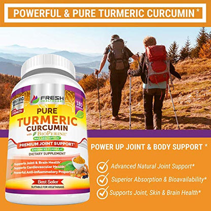Turmeric Curcumin with BioPerine 1950mg - Natural Joint & Healthy Inflammatory FRESH HEALTHCAREBuy Supplements Australia