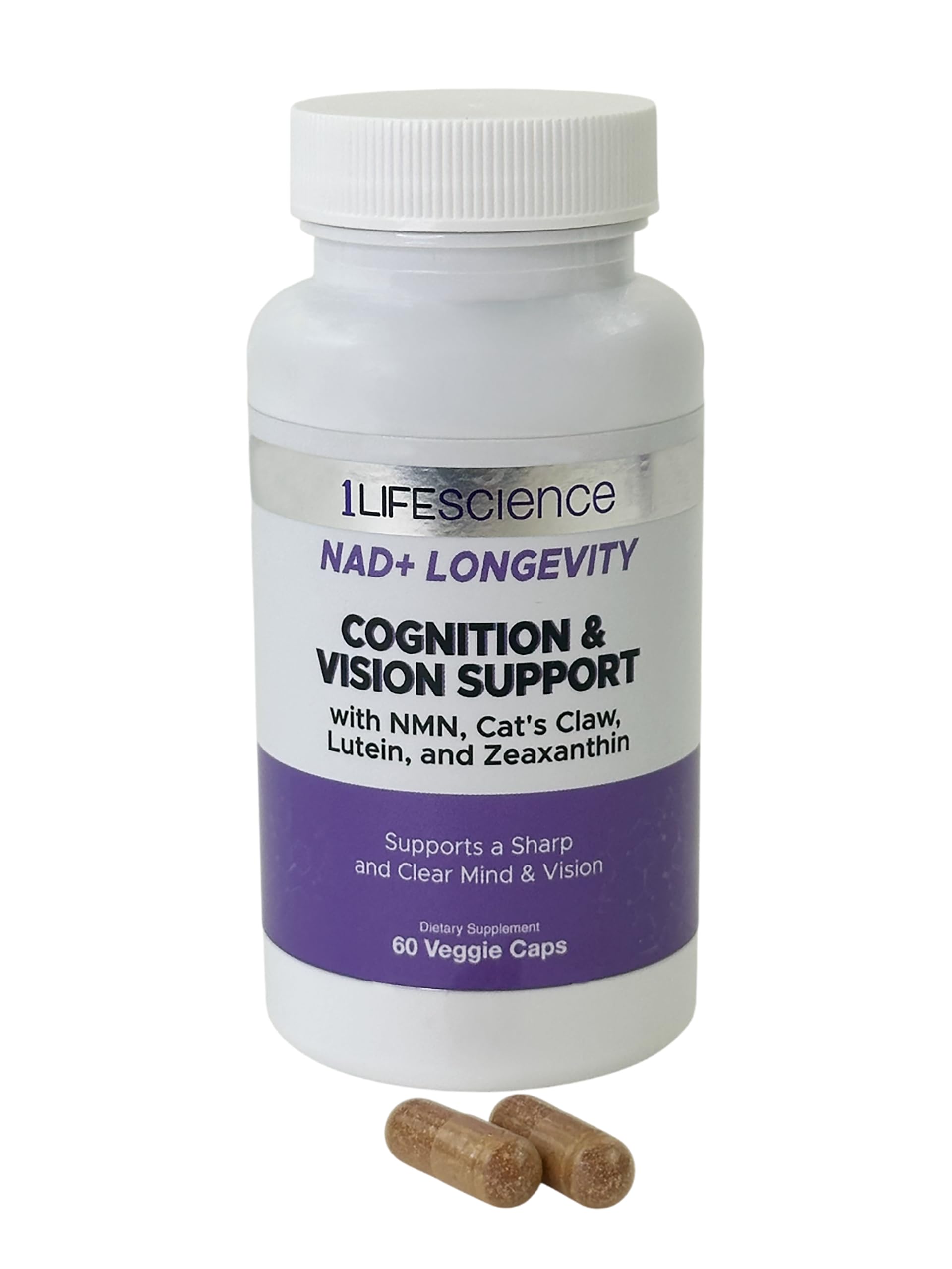 1LifeScience Cognition & Vision Support Supplement – NMN, Lion’s Mane, Cat’s Claw, Apigenin, PQQ & Lutein – NAD+ Support Formula – cGMP Made in USA – 60 Caps 1LifeScienceBuy Supplements Australia
