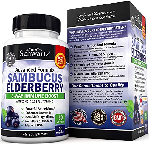 Elderberry with Zinc and Vitamin C for Adults - Immune Support Vitamins BioSchwartzBuy Supplements Australia