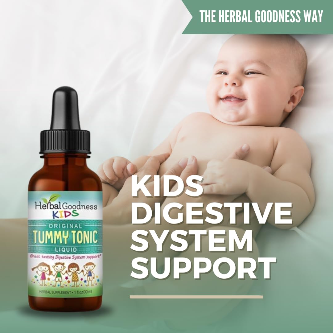Kids Tummy Support Tonic Liquid Extract, Tasty Digestive System Support Supplement for Kids -1oz - Herbal Goodness Herbal GoodnessBuy Supplements Australia