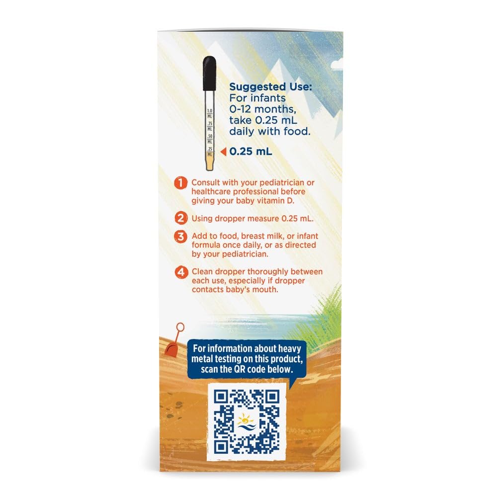 Nordic Naturals Baby’s Vitamin D3, Unflavored - 0.76 oz - 400 IU Vitamin D3 - Healthy Bones, Immune System Support, Normal Sleep Rhythms - Non-GMO, Certified Vegetarian - 90 Servings Nordic NaturalsBuy Supplements Australia