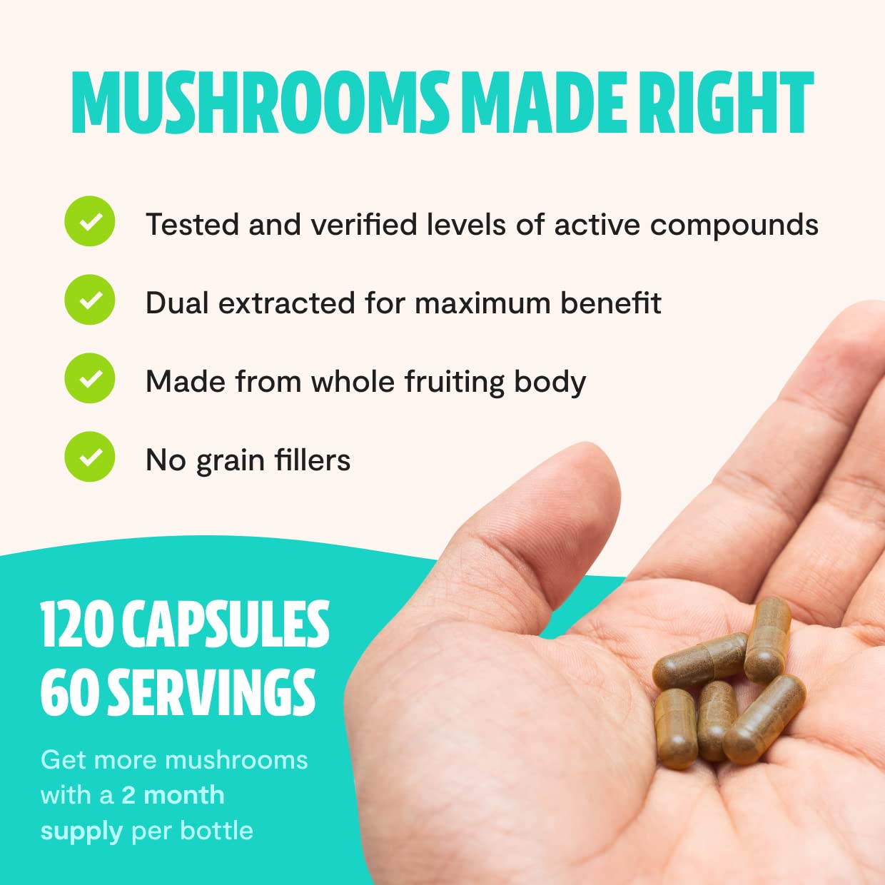 FreshCap Ultimate Mushroom Complex - Lions Mane, Reishi, Cordyceps, Chaga, Turkey Tail FreshCap MushroomsBuy Supplements Australia