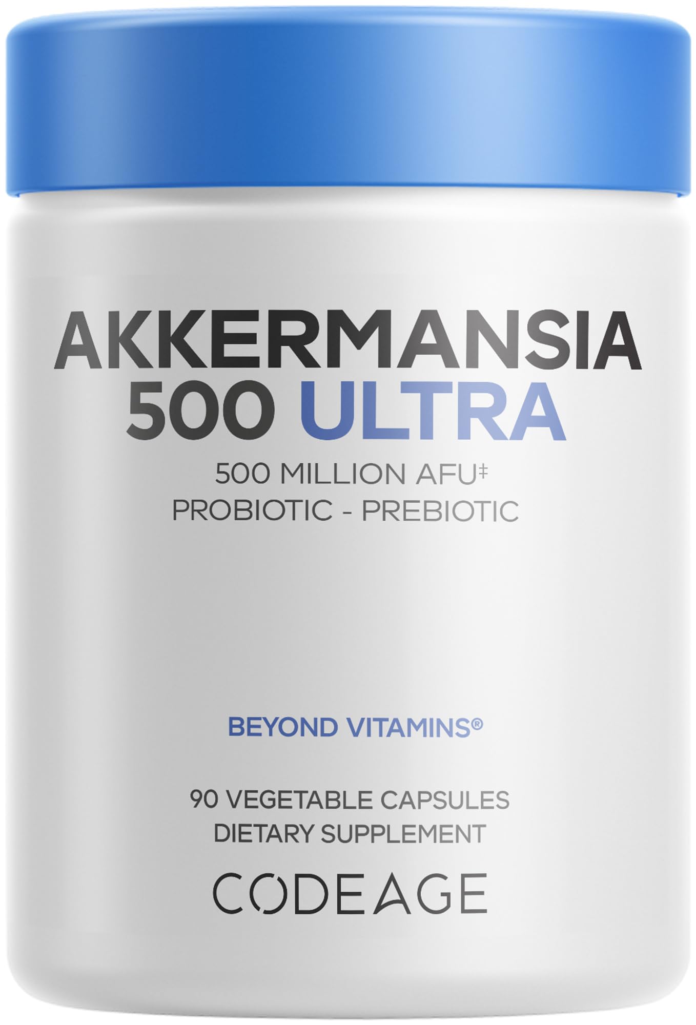 Codeage Akkermansia Muciniphila Probiotic Ultra - High-Potency 500M AFUs Akkermansia Probiotic Supplement - Enhanced Daily Probiotic & Prebiotic, Chicory Inulin - 3-Month Supply - 90 Capsules CodeageBuy Supplements Australia