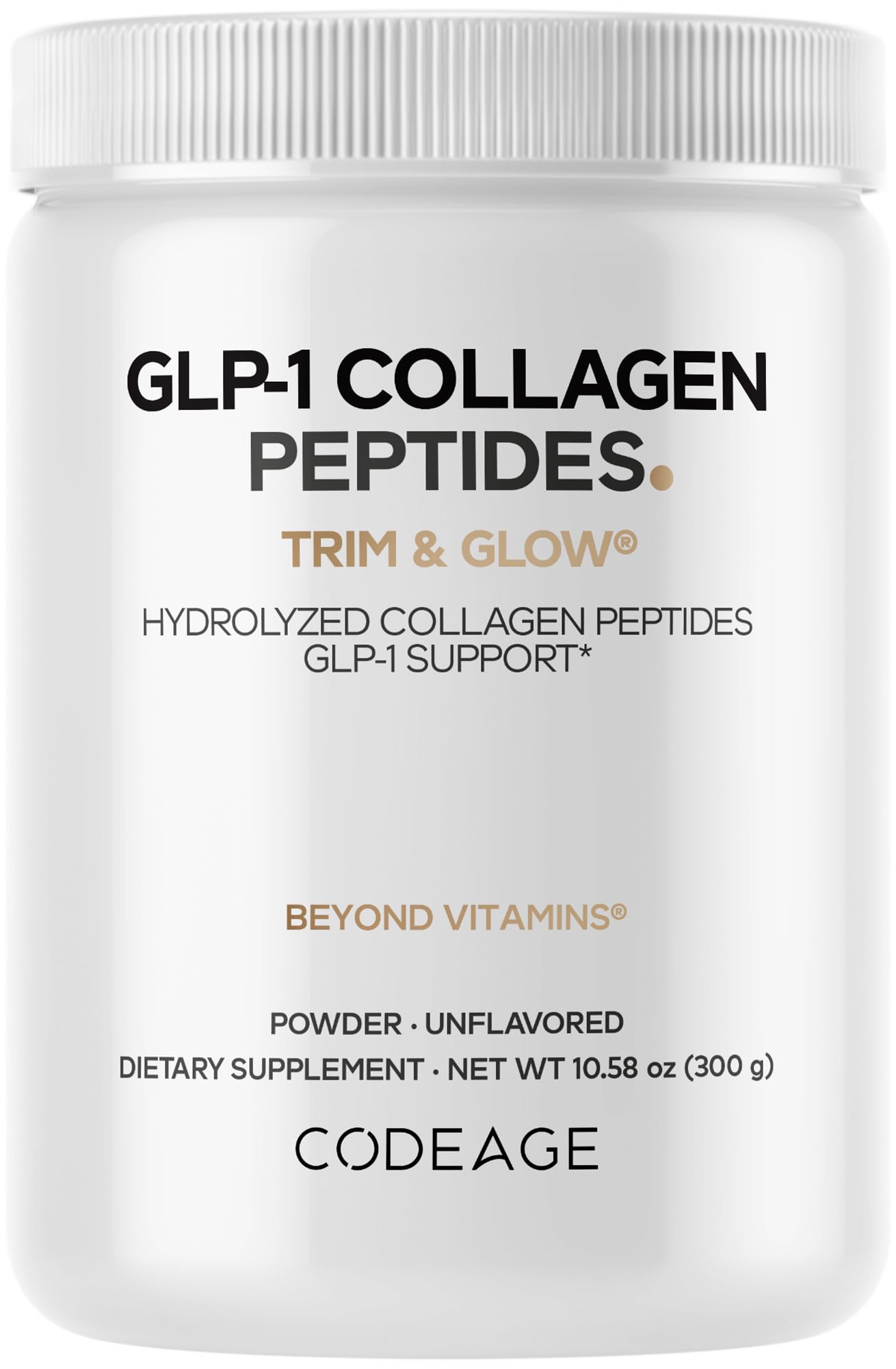 Codeage GLP-1 Collagen Powder Supplement - Nextida GC Collagen Peptides - GLP 1 Support - Hydrolyzed, Grass-Fed, Type I & III, Unflavored - Non-GMO, Gluten-Free, Dairy-Free - 10.58 Oz CodeageBuy Supplements Australia