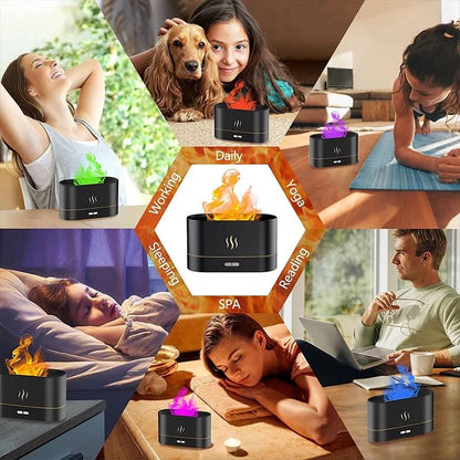 Flame Aroma Diffuser Humidifier 180ml, Oil Essential 2 Modes Brightness Aroma Humidifier GenericBuy Supplements Australia
