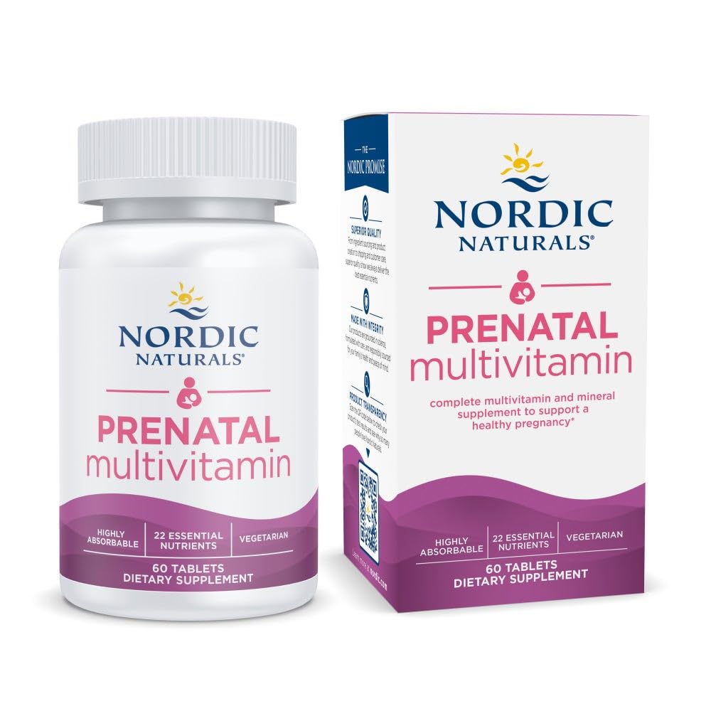Nordic Naturals Prenatal Multivitamin for Women - Daily Vegetarian Prenatal Vitamins - 22 Essential Nutrients, Including B6, Folate, and Iron - 60 Tablets - 30 Servings Nordic NaturalsBuy Supplements Australia